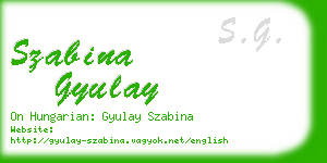 szabina gyulay business card